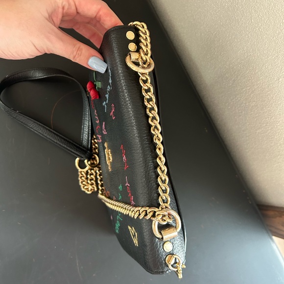 Coach Klare Diary Embroidered Black Leather Crossbody Bag C8283 - Picture 5 of 15